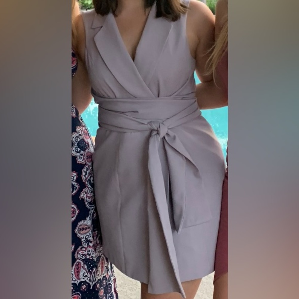 Purple Missguided wrap around mini dress